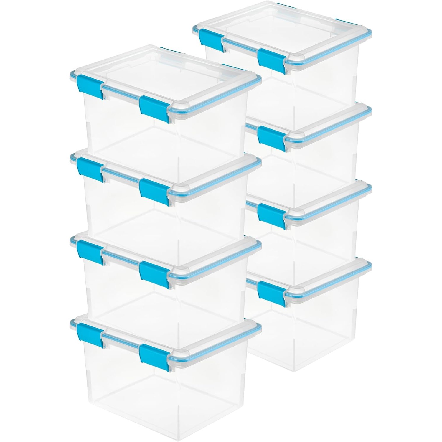 Home Office Box - กล่องเก็บของพร้อมฝาปิดสำหรับบ้านและสำนักงาน, ความจุ 32 ควอร์ต, แพ็ค 8