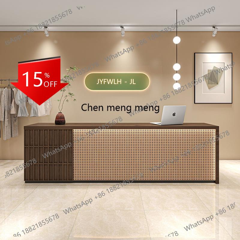 Home Office Industrial Design - A139 โต๊ะต้อนรับพร้อมจอแสดงผล โต๊ะต้อนรับแบบกำหนดเองสำหรับลูกค้า โต๊ะต้อนรับพร้อมลิ้นชักอุตสาหกรรม เฟอร์นิเจอร์สำนักงานสำหรับบริการธุรกิจ