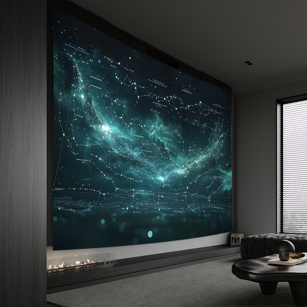 Home Office Backdrop - ผ้าฉากหลัง Starry Night - เหมาะสําหรับห้องนั่งเล่น ห้องนอน