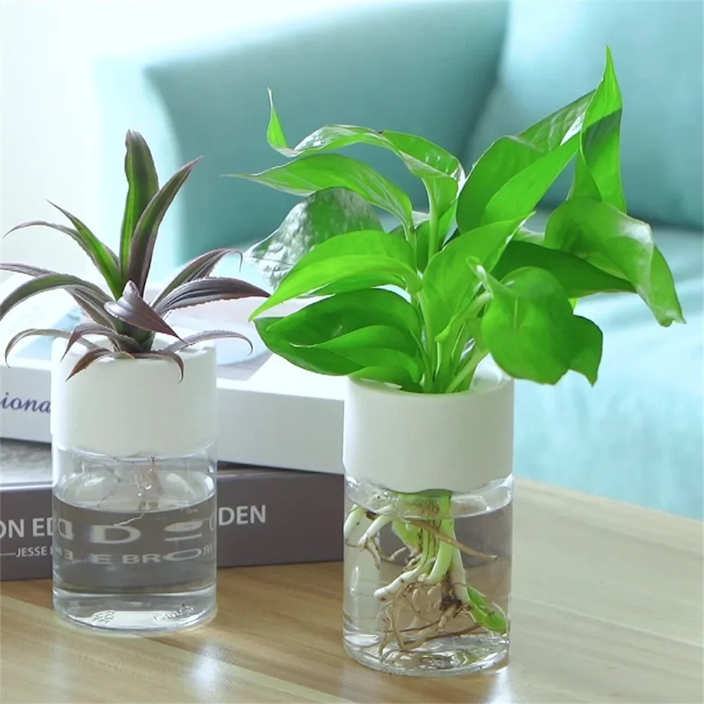 Plant Desk Mini - กระถางปลูกดอกไม้ไฮโดรโปนิกส์ขนาดเล็ก โปร่งใส ไม่ใช้ดิน แจกันปลูกต้นไม้ ตกแต่งบ้าน กระถางต้นไม้แก้วเทียม
