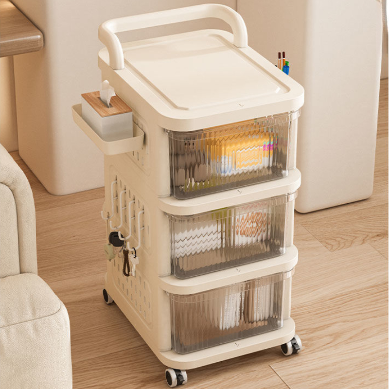 Rolling File Cart - รถเข็นเก็บของแบบมีล้อพร้อมแผงจัดเก็บอุปกรณ์ รถเข็นอเนกประสงค์พร้อมลิ้นชักเก็บของ สำหรับจัดเก็บของเล่น ขนมในบ้าน ประหยัดพื้นที่