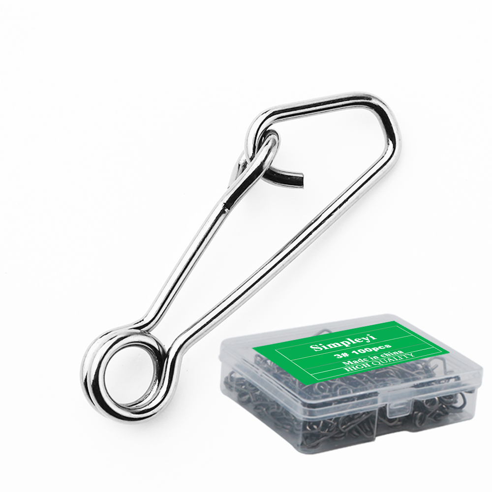 Rolling File Cart - 100ชิ้น/ล็อตสแตนเลสตกปลาหมุนติดยาเสพติดยึดสายตะขอตกปลาเชื่อมต่อทะเลมหาสมุทรหมุนกลิ้งสแนปตกปลาเครื่องมือ