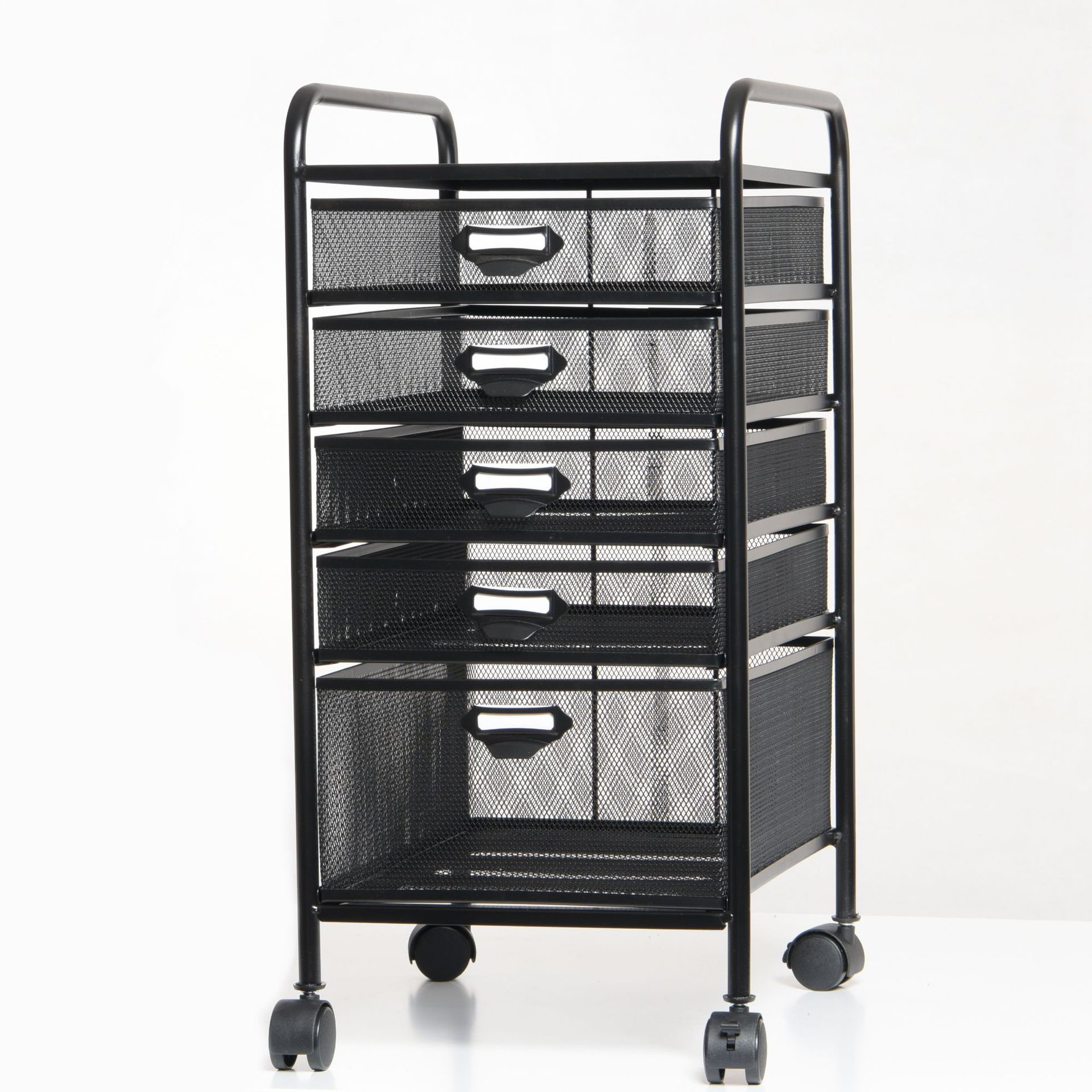 Rolling File Cart - ตู้เก็บเอกสารเหล็กเคลื่อนที่อเนกประสงค์แบบหมุนได้ ไม่ต้องติดตั้ง A4-5 (6) ใต้โต๊ะ ชั้นวางเอกสารตาข่ายโลหะ