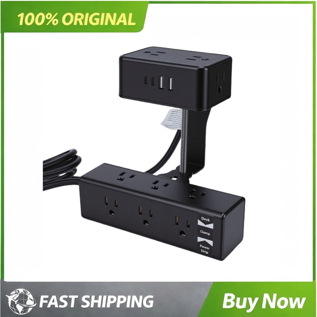 Power Strip Desk - ปลั๊กไฟ 17 in 1 แบบสองชั้นพร้อมที่หนีบโต๊ะ ปลั๊กไฟ