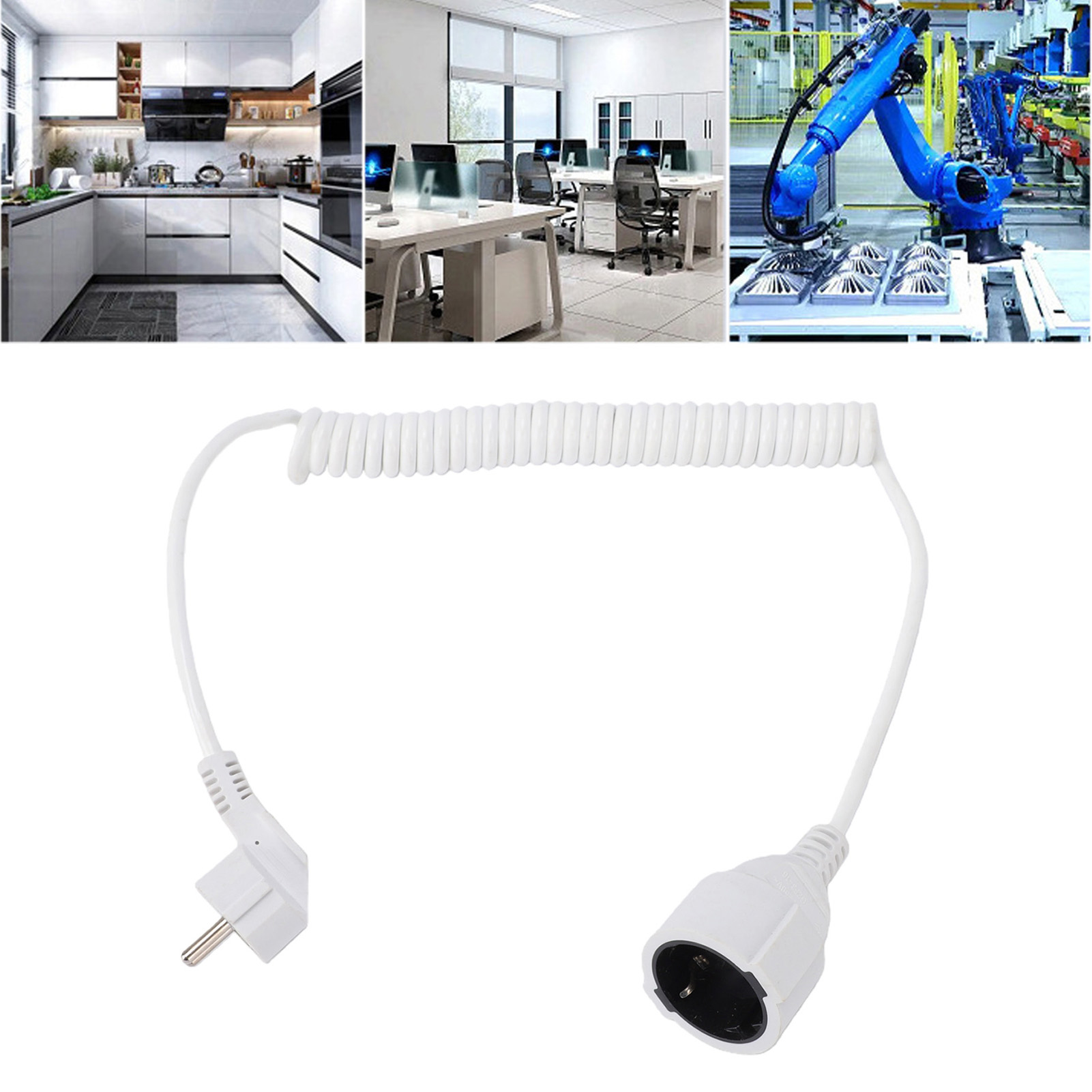 Home Office 2M X 2M - สายต่อพ่วง 3 x 1 มม.² สายเคเบิลแบบเกลียวพร้อมปลั๊ก