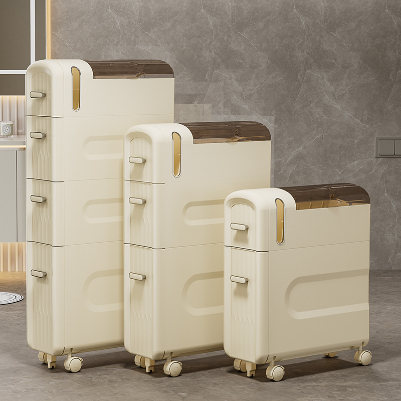 Rolling File Cart - ตู้ลิ้นชักแบบมีล้อเลื่อน 4 ชั้น สำหรับห้องน้ำ ห้องซักรีด ห้องครัว