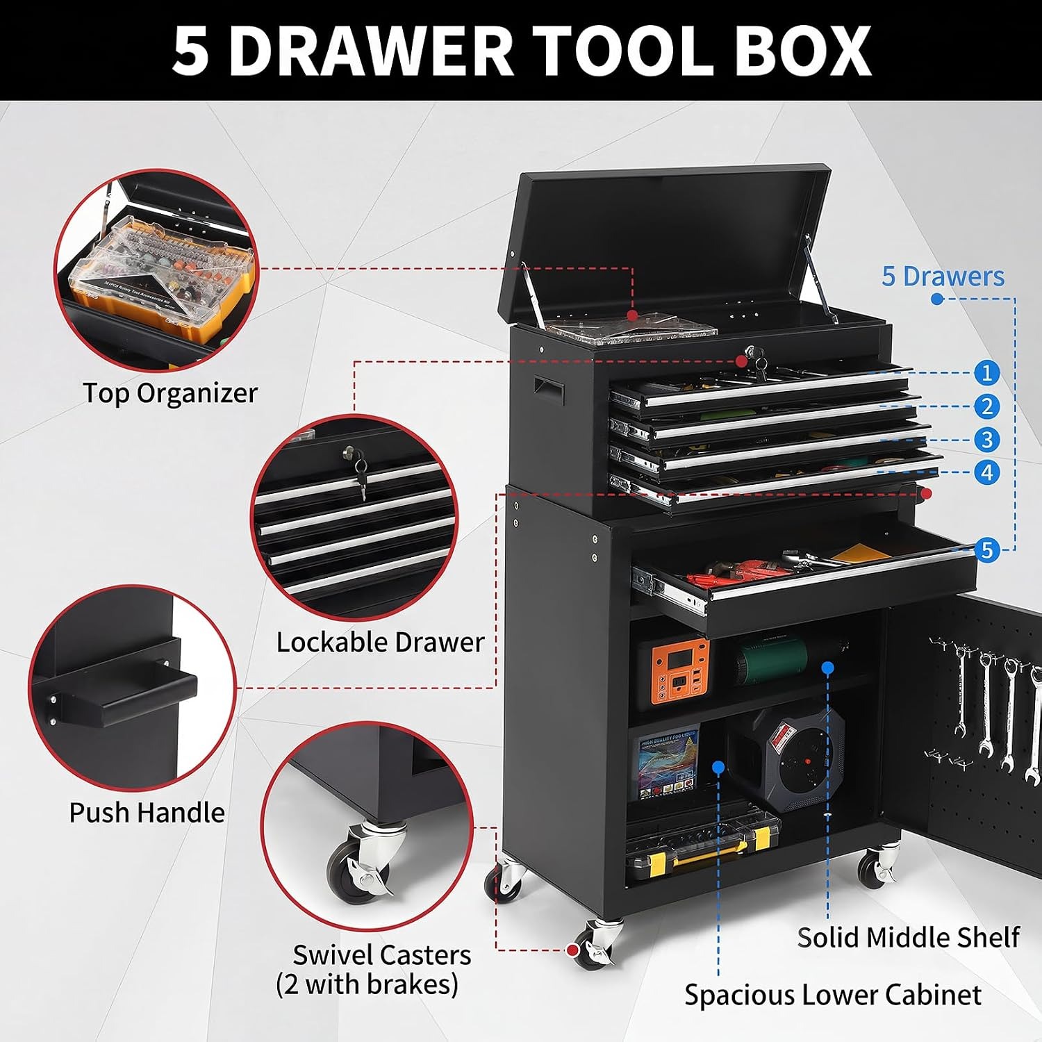 ตู้เก็บเครื่องมือแบบมีล้อ 5 ลิ - Rolling File Cart บทวิจารณ์และราคา