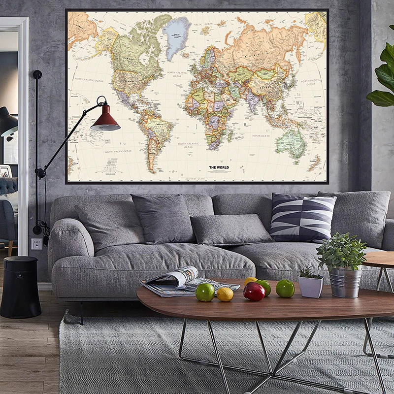 150x225 ซม.Retro World แผนที่ก - Home Office Backdrop บทวิจารณ์และราคา