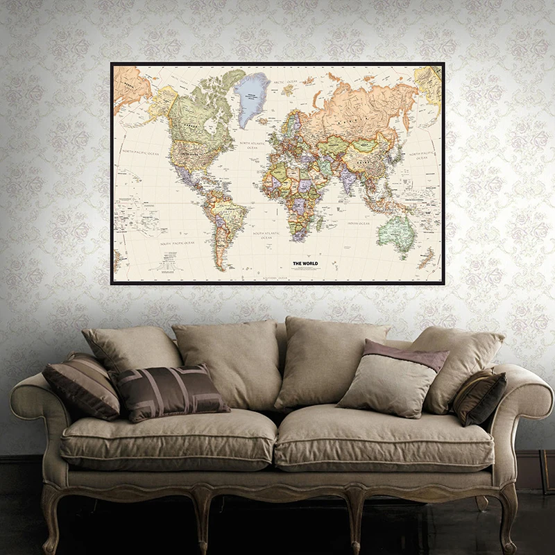 150x225 ซม.Retro World แผนที่ก - Home Office Backdrop บทวิจารณ์และราคา