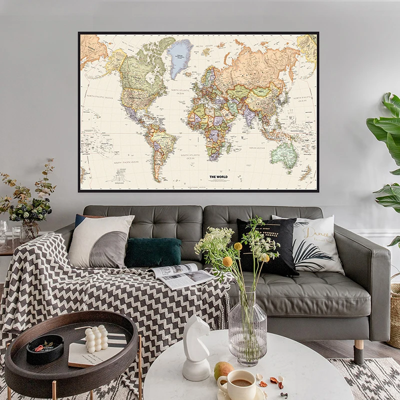 150x225 ซม.Retro World แผนที่ก - Home Office Backdrop บทวิจารณ์และราคา