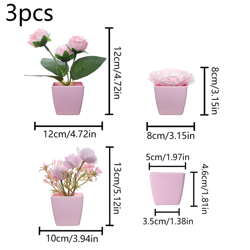 (ชุด 3 ชิ้น) กระถางต้นไม้จําลอ - Plant Desk Mini บทวิจารณ์และราคา