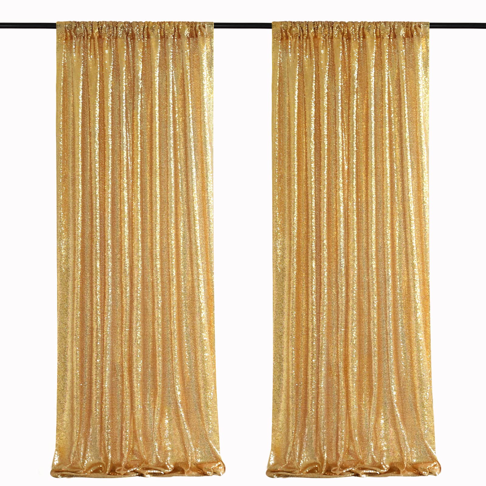 2PCS ทองเลื่อมปาร์ตี้ฉากหลังผ้ - Home Office Backdrop บทวิจารณ์และราคา