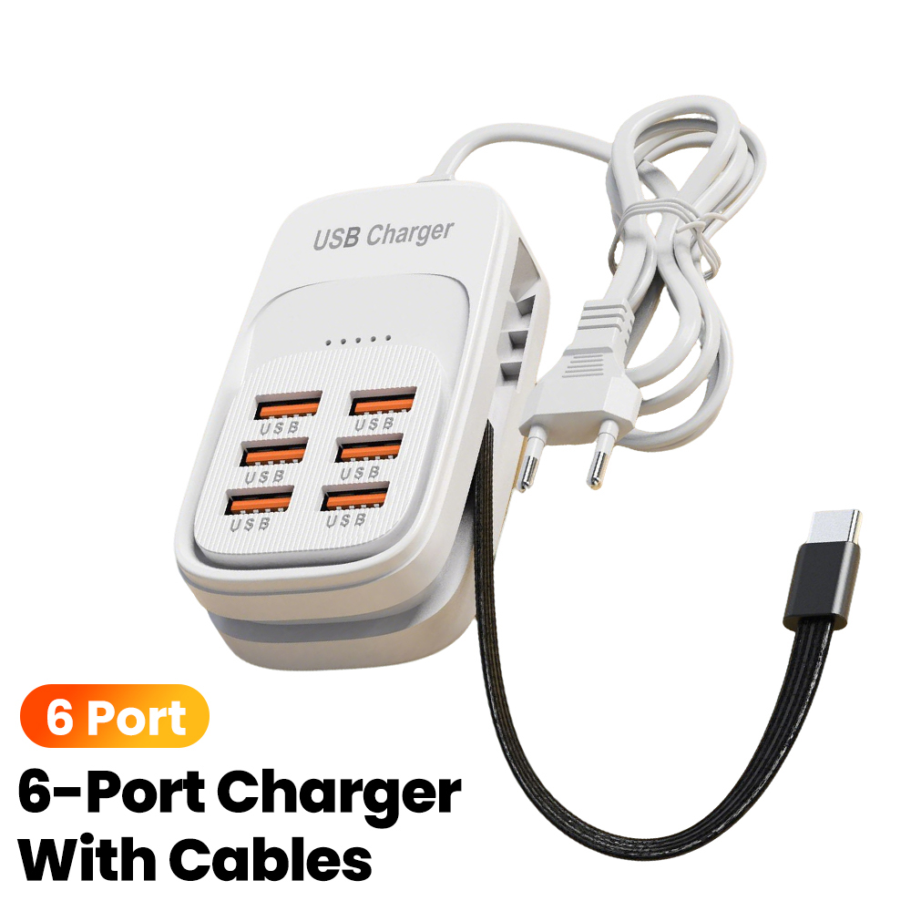 ปลั๊กไฟชาร์จเร็ว 6 พอร์ต USB แ - Power Strip Desk บทวิจารณ์และราคา