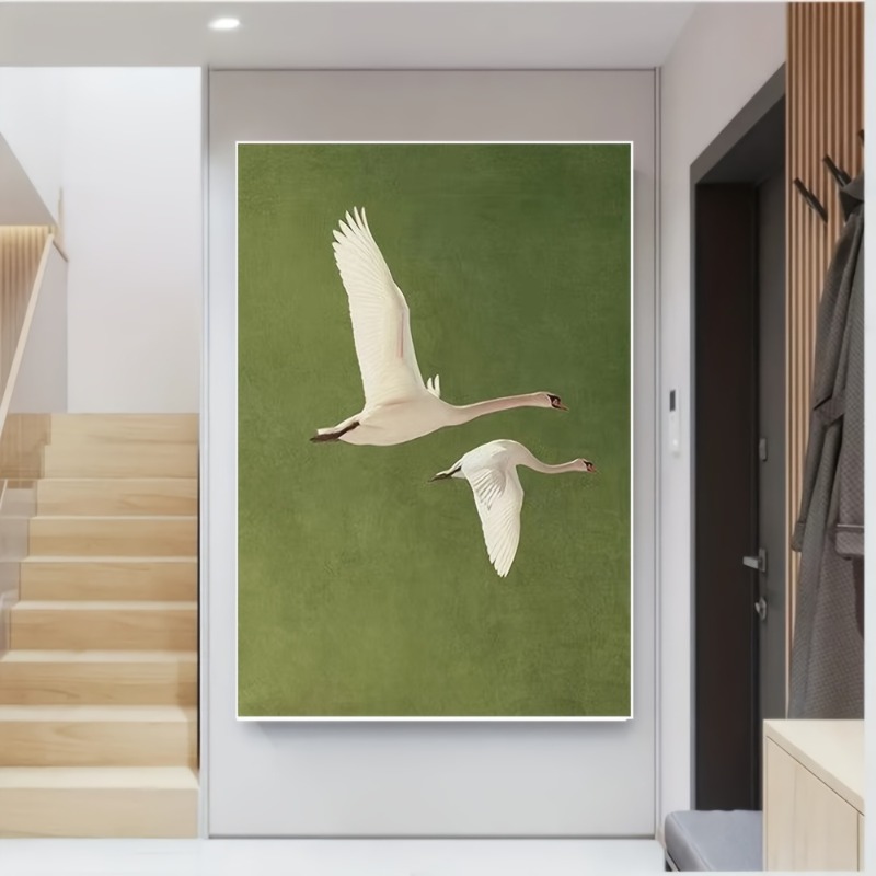 หงส์บินสองตัวพื้นผิวขนนกที่สมจ - Home Office Backdrop บทวิจารณ์และราคา